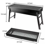 Portable & Fold-able BBQ Grill with Slide in Coal Tray
