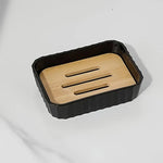 4pcs - Natural Bamboo Lids Bathroom Accessory Set | Bath Set