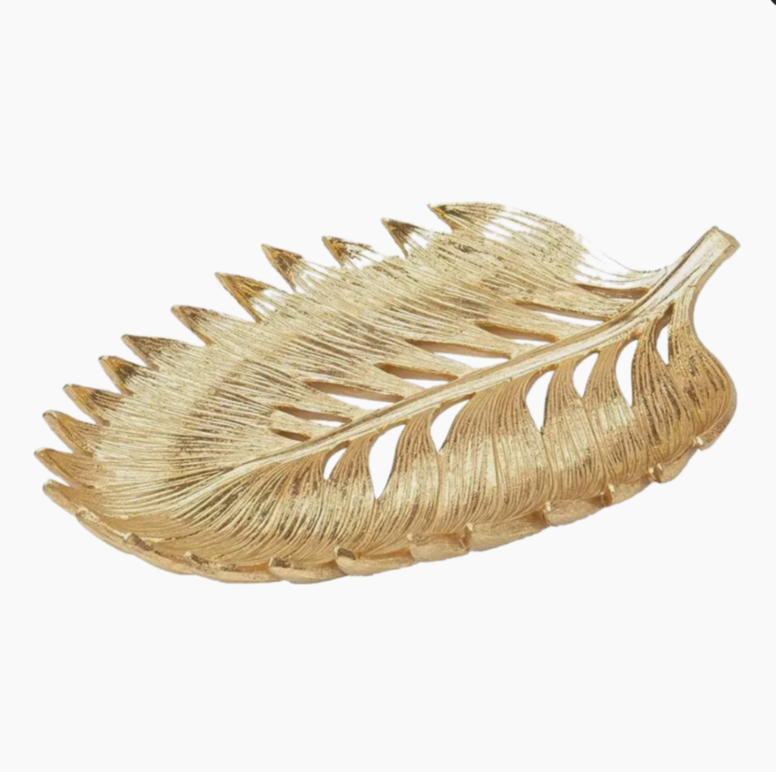 Golden Palm Leaf Tray | Home Décor