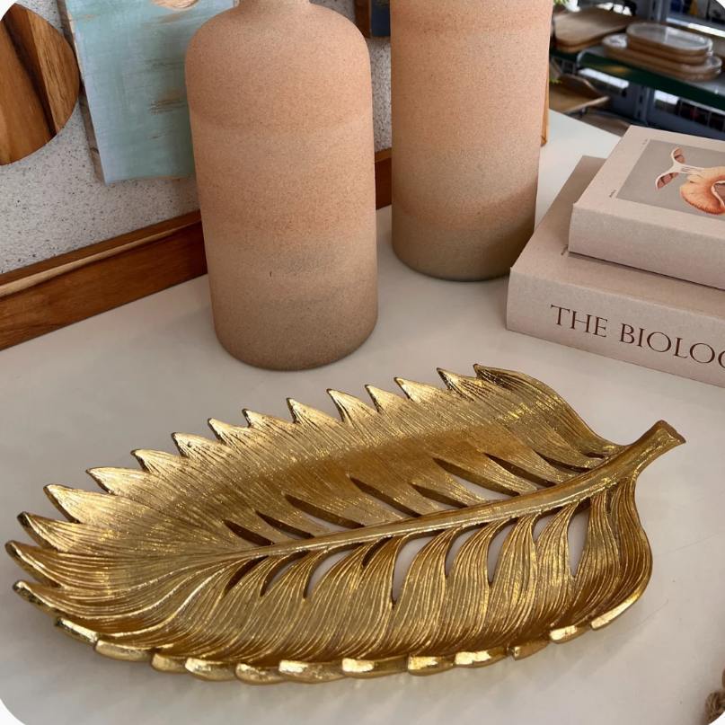 Golden Palm Leaf Tray | Home Décor