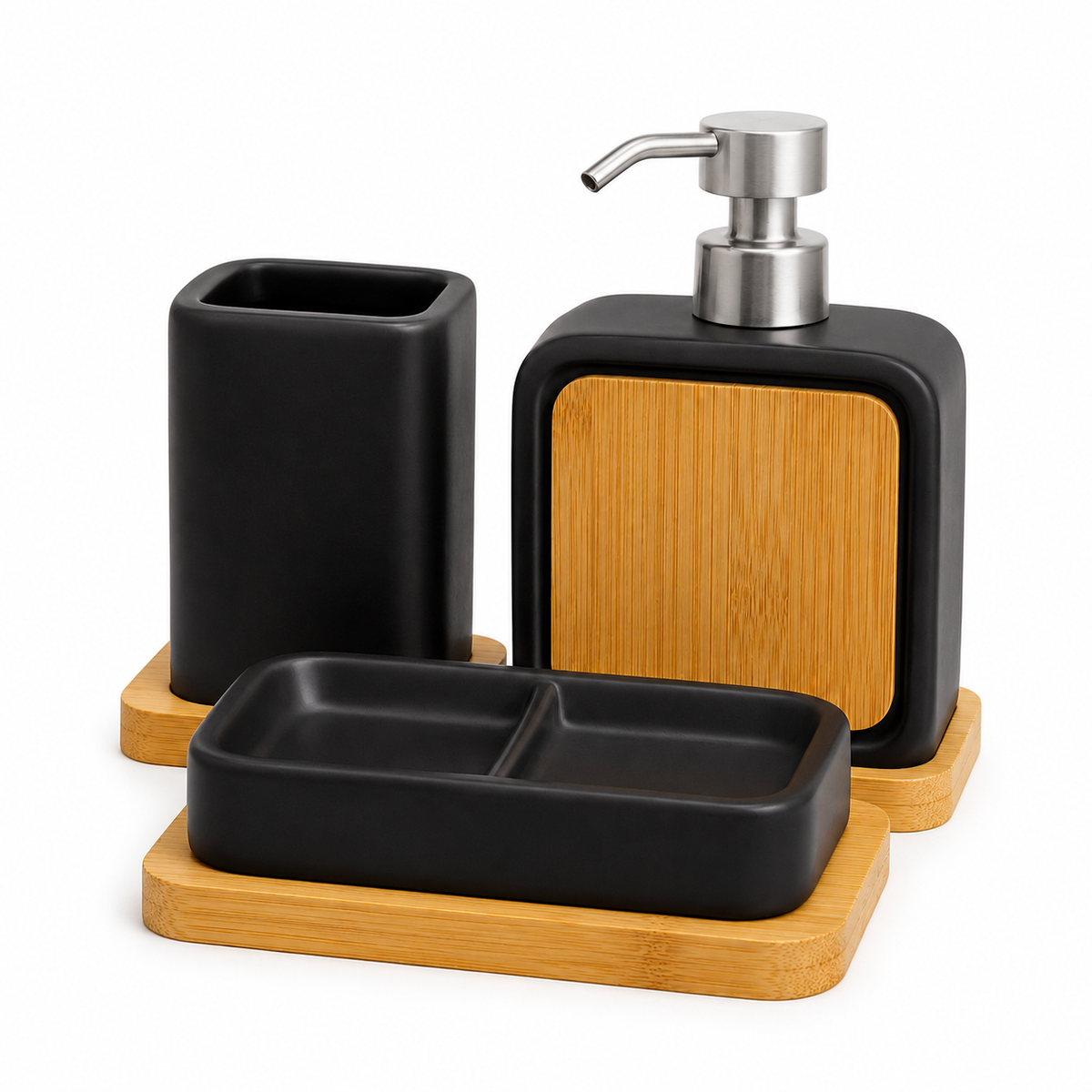modern ceramic bathroom accessories set with bamboo base 3 piece bathroom organizer setceramic bathroom accessories setbamboo bathroom organizer setmodern bathroom accessories Pakistanceramic bathroom décorbathroom organizer with bamboo baseminimalist bathroom accessoriesluxury bathroom countertop setHome Hatch bathroom collectionceramic vanity organizer setmodern bathroom storage accessoriesmodern ceramic bathroom accessories set with bamboo base3 piece bathroom organizer setminimalist ceramic