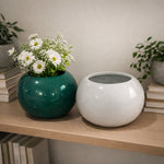 Modern Ceramic Round Plant Pots | Minimalist Indoor Planter Décor