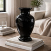 Modern Glossy Black Ceramic Vase | Elegant Flower Vase Home Décor