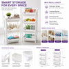 Multipurpose Storage Rack Organizer | Ventilated Plastic Basket Shelf for Kitchen, Bathroom & Laundry | Home Hatch