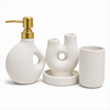 Nordic Sculptural Ceramic Bathroom Accessories Set | 4 Piece Vanity Collection