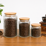 pebble airtight glass storage jars with bamboo lid premium kitchen storage container setglass storage jars with bamboo lidairtight glass storage jars Pakistankitchen storage container setpantry storage jarscoffee tea sugar storage jarsfood storage glass containersglass kitchen canistersbamboo lid glass jarsHome Hatch kitchen storageairtight pantry containers