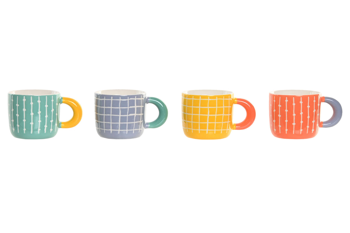 Premium Color Grid Ceramic Coffee Mugs | Modern Aesthetic Tea & Coffee Cups