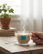 Japanese Style Pumpkin Shaped Bowknot Glass Coffee Mug