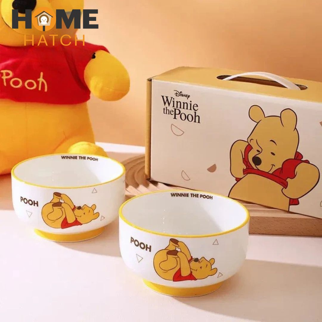 Disney Mickey & Friends Cereal Bowl Set – 4 Piece – Pooh Bear Design