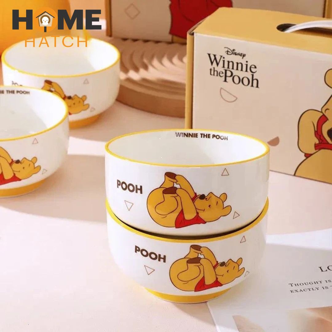 Disney Mickey & Friends Cereal Bowl Set – 4 Piece – Pooh Bear Design