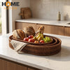 Set of 3 Wicker Storage Baskets | Handwoven Natural Organizer for Home & Closet