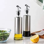 Steel & Glass Oil Seasoning Bottle 300ml | Kitchen Accessories