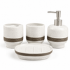 Stone Ceramic Bathroom Accessories Set | 4 Piece Modern Vanity Collection