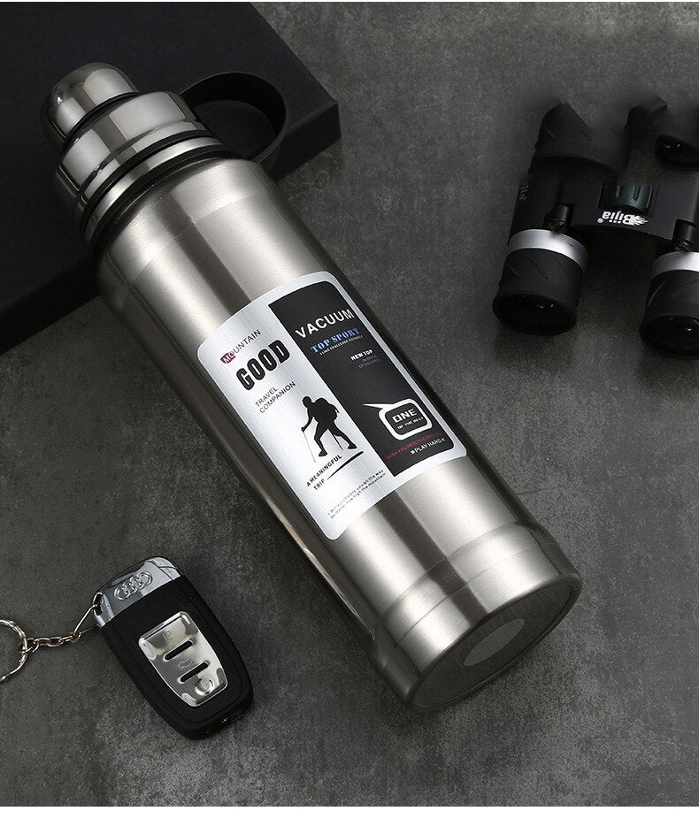 Sports Vacuum Insulated Water Bottle | Stainless Steel Thermos Flask - Home Hatch