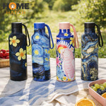 Vacuum Insulated Water Bottle with Straw & Flex Cap | Floral Leak-Proof Bottle