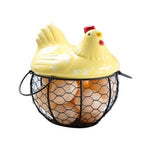 Egg Storage Basket With Ceramic Lid | Hen Basket - HomeHatchpk