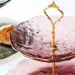 Pink Crown Glass Three Tier Pastry Stand | Dessert Table - HomeHatchpk