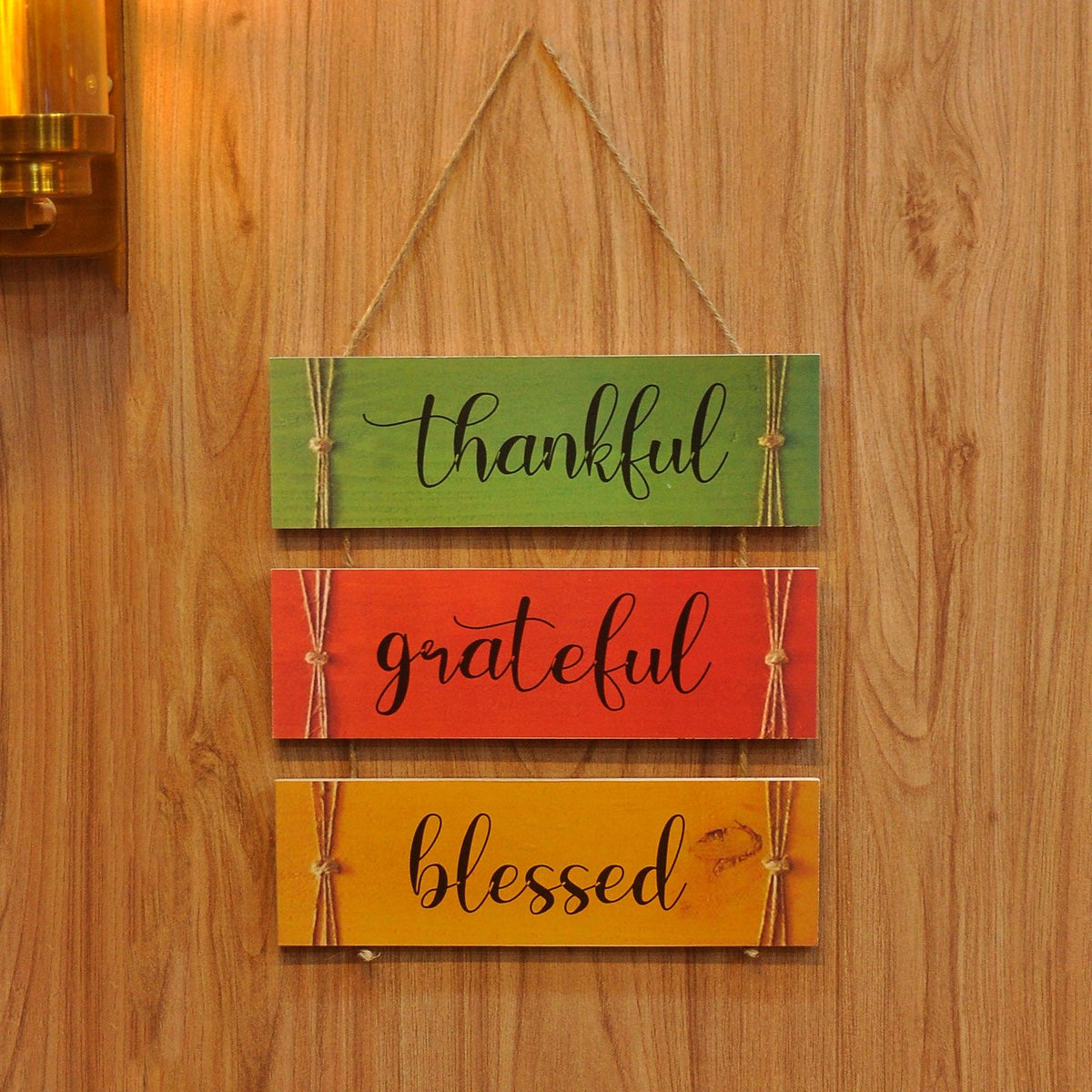 "Thankful, Grateful, Blessed" Wall Hanging | Wall Décor | Home Décor - HomeHatchpk
