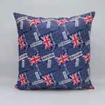 Union Jack Pattern Jute Cushion Covers - 2 Pcs - HomeHatchpk