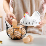 Egg Storage Basket With Ceramic Lid | Hen Basket - HomeHatchpk