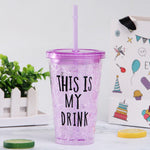 Frosty Ice Glass With Straw | Drinking Bottle | Kids Sippers - HomeHatchpk