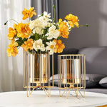 Nordic Style Caged Metal And Glass Candle Stand | Home Décor - HomeHatchpk