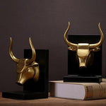 Gold Bull Head Bookends | Home Decor - HomeHatchpk