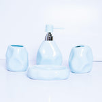 Sky blue Sea Rock Design Bath Set - 4pcs - HomeHatchpk