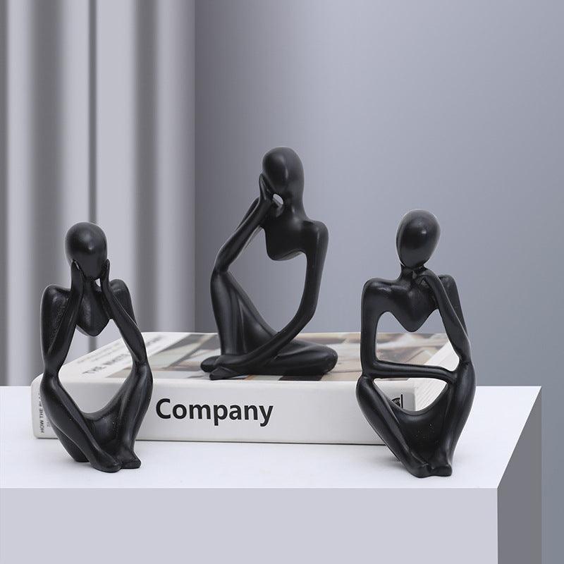 Black Thinking Mannequins Set | Figurine | Home Décor - HomeHatchpk