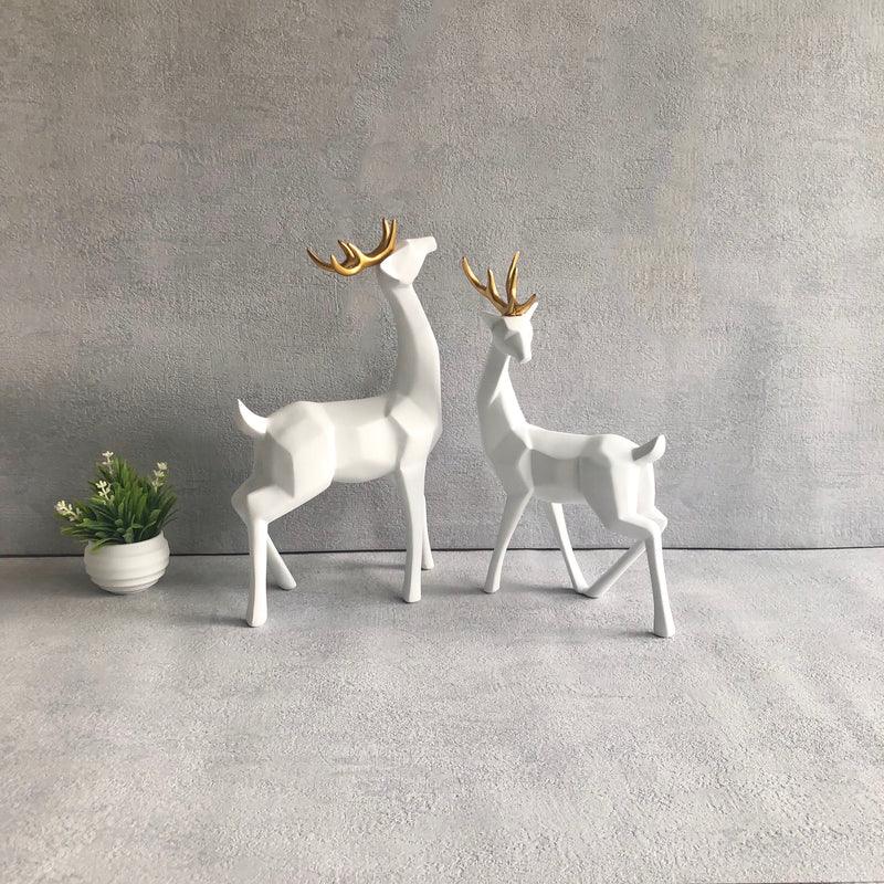 Pair of Rudolph Reindeer Sculpture - HomeHatchpk