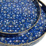  Blue Floral Pattern Design Serving Tray | Décor Tray