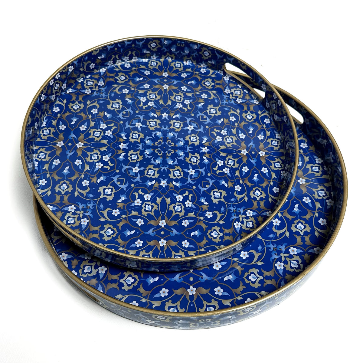 Blue Floral Pattern Design Serving Tray | Décor Tray