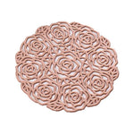 Rose Cut-out Non Slip PVC Drink Coasters | Set of 6 - HomeHatchpk