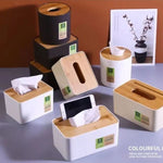 Minimalistic Bamboo Lid Tissue Box