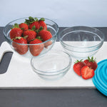 3pcs Round Glass Food Storage Bowl Set - HomeHatchpk