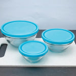 3pcs Round Glass Food Storage Bowl Set - HomeHatchpk