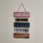 Family Rules Wall Hanging | Wall Décor | Home Décor - HomeHatchpk