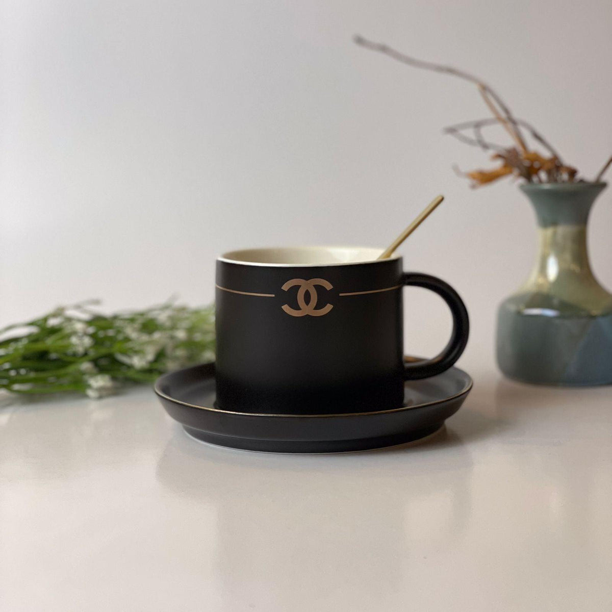 Chanel Cup With Saucer And Spoon - HomeHatchpk
