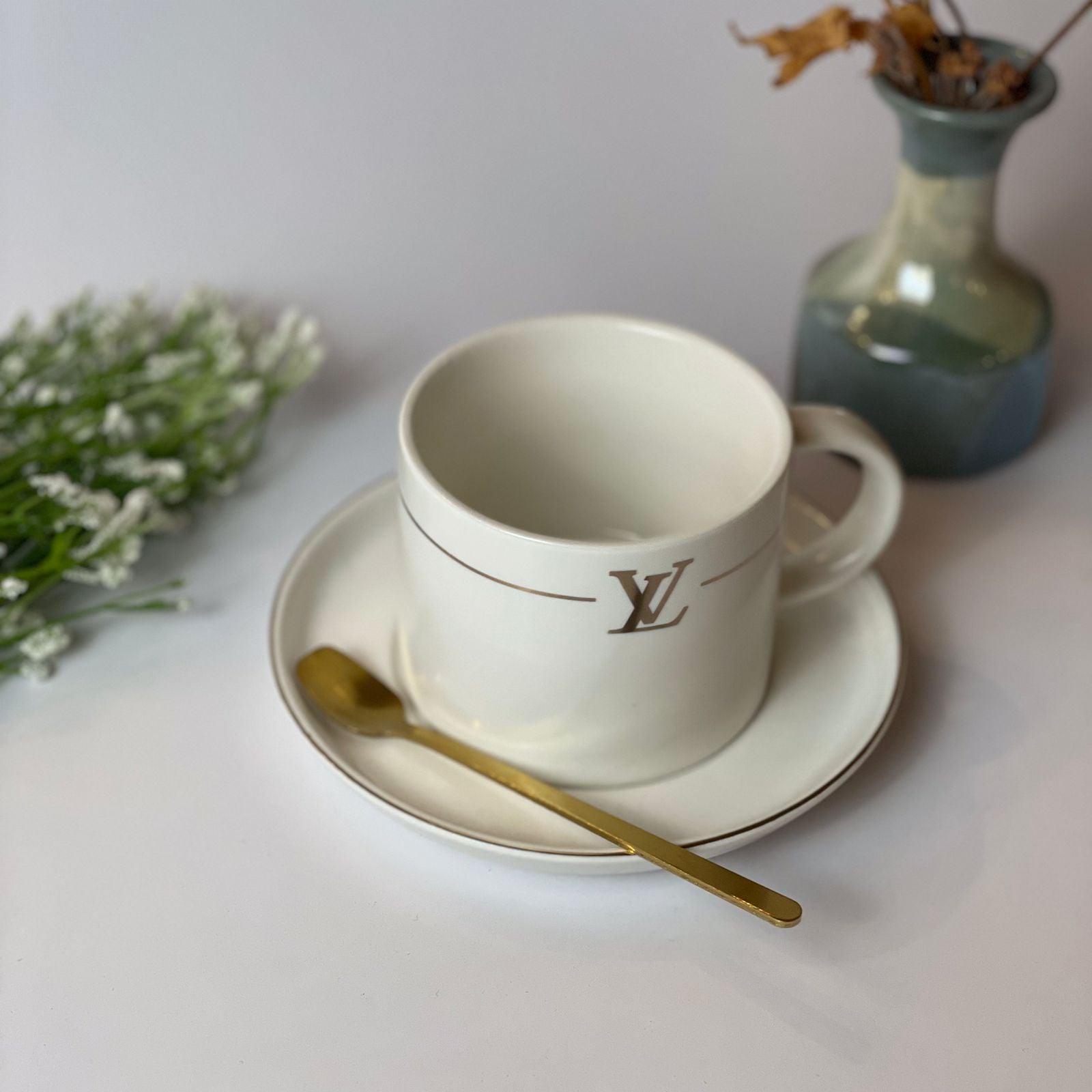 Louis Vuitton® Vivienne Moon Plate And Cup Set White. Size