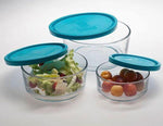 3pcs Round Air Tight Glass Storage Bowls - HomeHatchpk