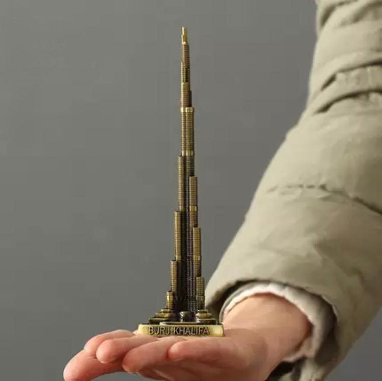 Burj Khalifa Miniatuur Model – 7,1 Cm Hoog, Van Legering, Vintage Galvano Afwerking, Perfect Voor Kantoor, Thuis Of Als Souvenir