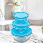 3pcs Round Glass Food Storage Bowl Set - HomeHatchpk