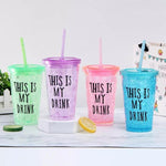 Frosty Ice Glass With Straw | Drinking Bottle | Kids Sippers - HomeHatchpk