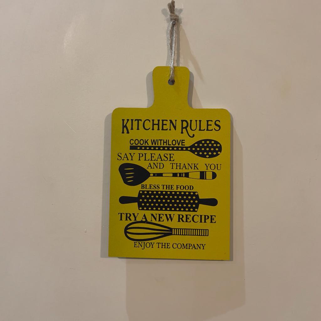 Kitchen Rules Plaque Wall Hanging | Wall Décor | Home Décor - HomeHatchpk