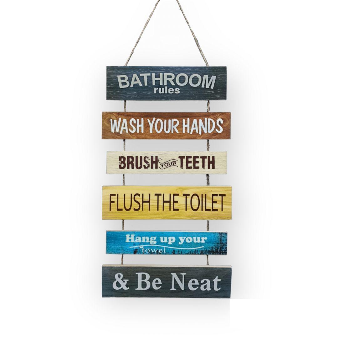 Bathroom Rules Wall Hanging | Wall Décor | Home Décor - HomeHatchpk