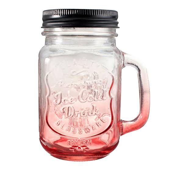 Gradient Coloured Transparent Mason Glass Jar - HomeHatchpk