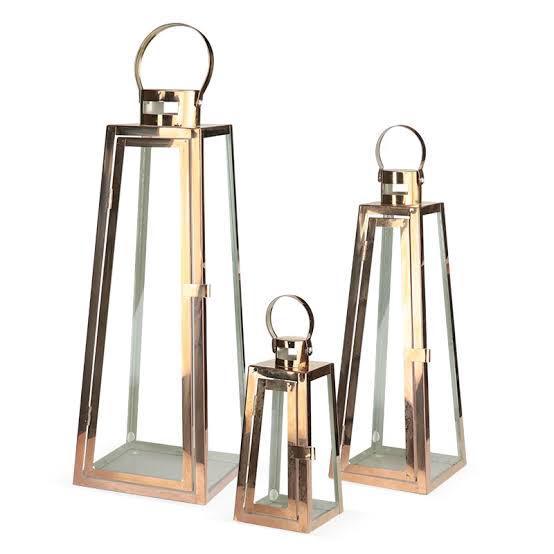 3pcs - Modern Stainless Candle Lantern | Home Décor - HomeHatchpk