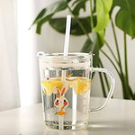 Printed Glass Mug With Straw | Kids Glass