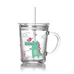 Printed Glass Mug With Straw | Kids Glass