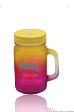 Colourful Mason Drinking Glass Jar With Straw